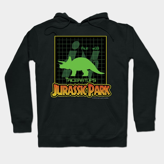 Ingen Files #03 (Triceratops) - Jurassic Park Hoodie by Kai Ventura